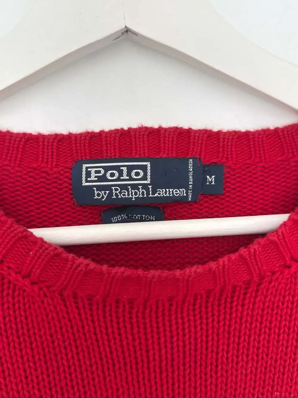 Polo by Ralph Lauren 100% Cotton Red Crewneck Sweater Size M